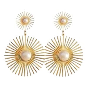 Elegant Gold Sunburst Earrings
